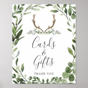 Lumberjack Deer Baby Shower Cards and Gifts Sign