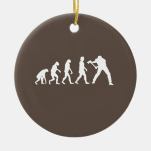 Lumberjack Evolution Ceramic Tree Decoration