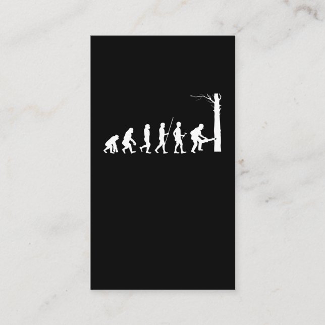 Lumberjack Evolution Chainsaw Logger Woodworker Business Card (Front)