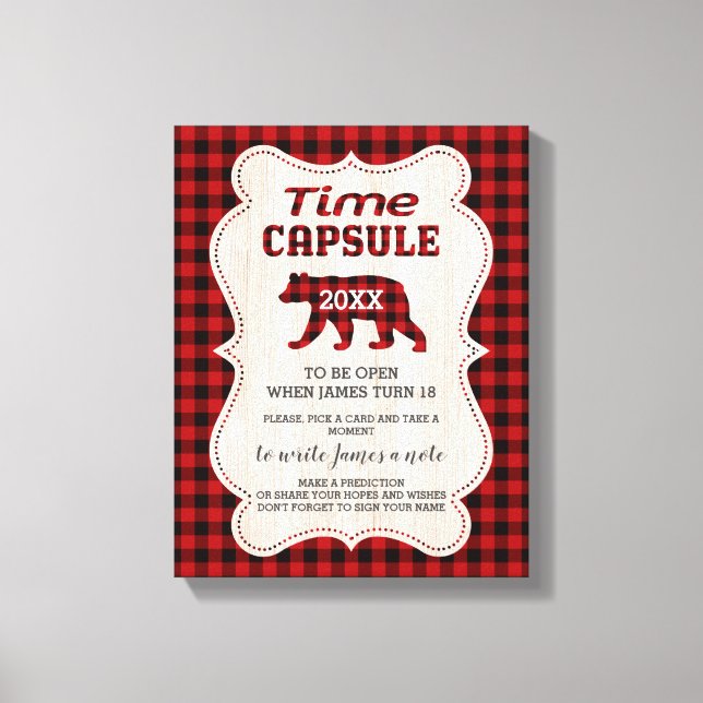 Lumberjack First Birthday Time Capsule Sign (Front)