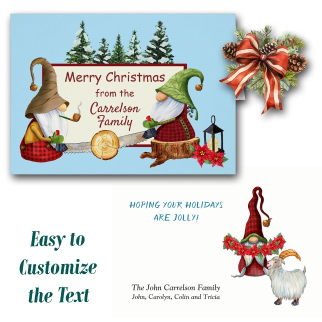 Lumberjack Gnomes Christmas Card (Creator Uploaded)