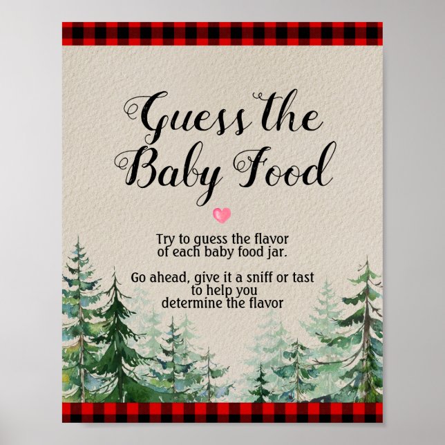 lumberjack Guess the Baby Food Sign (Front)