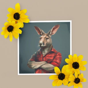 Lumberjack Kangaroo, customisable Invitation