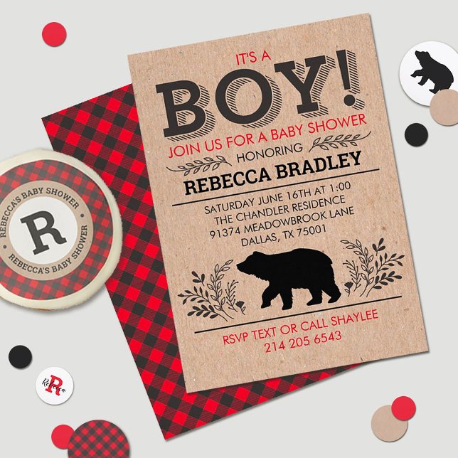 Lumberjack Kraft Baby Shower Invitation (Creator Uploaded)