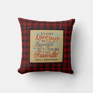 Lumberjack Love Anniversary Gift QUOTE Personalise Cushion