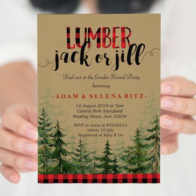 Lumberjack or Jill Gender Reveal Party Invitation (Creator Uploaded)
