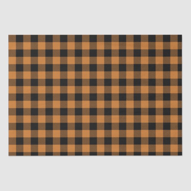 lumberjack orange and black checkers tissue paper (Front)