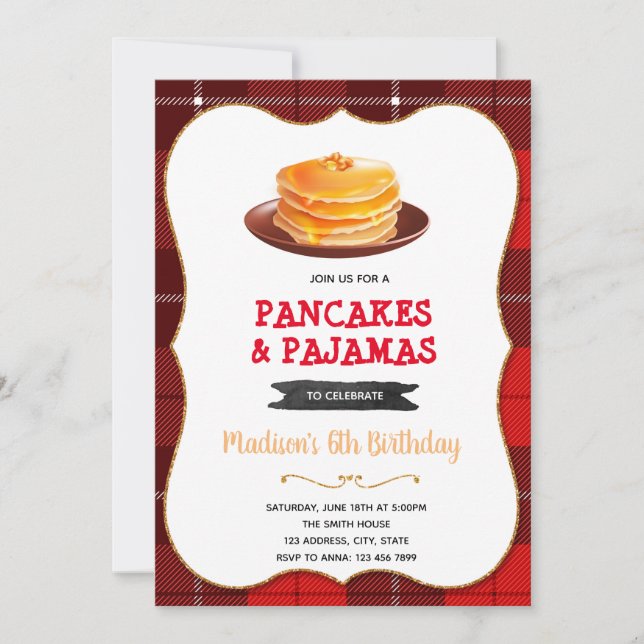 Lumberjack pancake invite (Front)