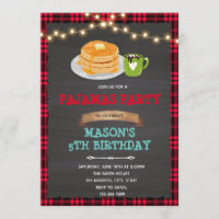 Lumberjack pancakes and pyjamas Invitation