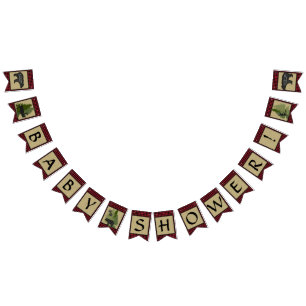 Lumberjack Plaid Bear Boy Baby Shower Party Decor Bunting