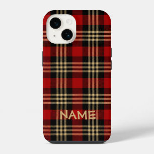 Lumberjack Plaid Pattern Custom Name Case-Mate iPh iPhone 14 Case