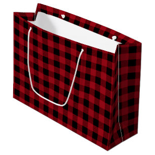 Lumberjack Plaid, Red and Black Plaid Gift Bag
