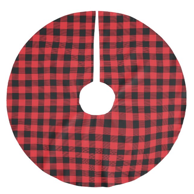 Lumberjack Plaid Seamless Pattern  Brushed Polyester Tree Skirt (Front)