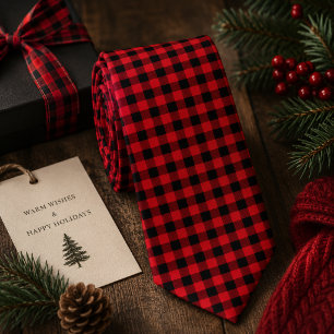 Lumberjack Plaid Seamless Pattern Tie