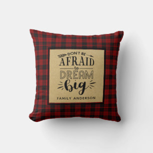 Lumberjack QUOTE Decor DREAM BIG Personalised Cushion