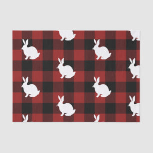 Lumberjack Red Buffalo Plaid Rabbit Pattern Holid Tissue Paper