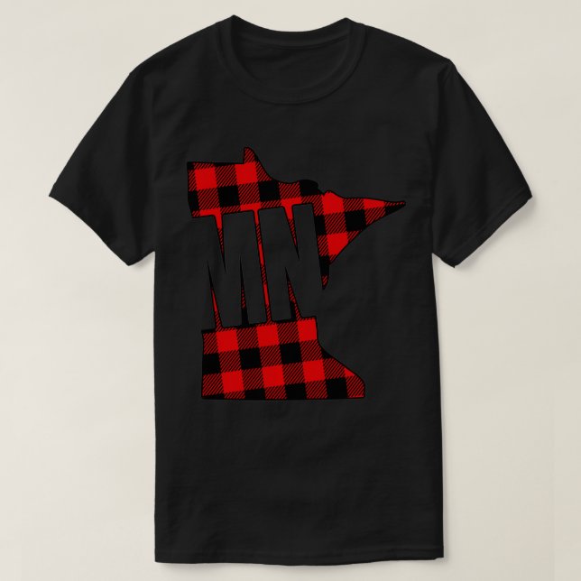 Lumberjack Red Plaid (Buffalo Plaid) Minnesota MN  T-Shirt (Design Front)