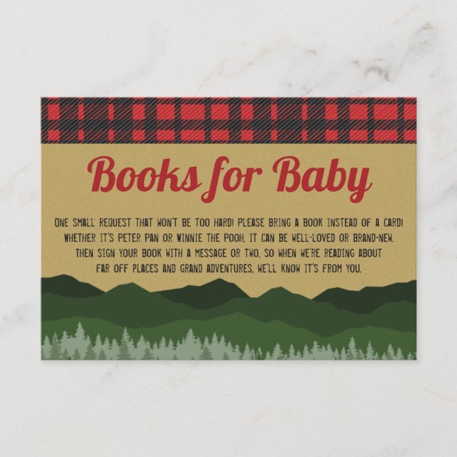Lumberjack Rustic Woodland Books for Baby Insert (Front)
