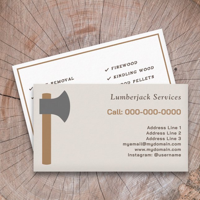 Lumberjack Services Business Card (Lumberjack Services Business Card)