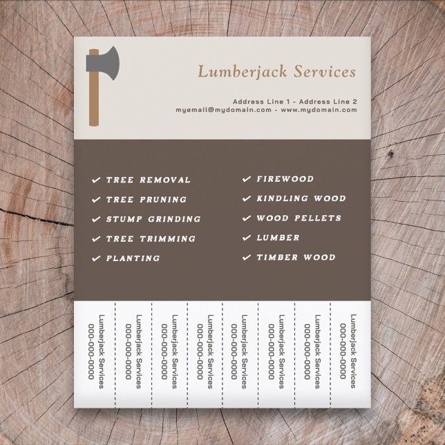 Lumberjack Services Tear Off Strips Flyer (Lumberjack Services Tear Off Strips Flyer)