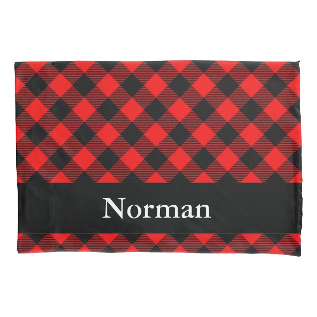 Lumberjack Style - red fabric + your ideas Pillowcase (Front)
