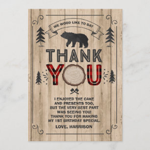 Lumberjack Thank You Card Lumberjack Party