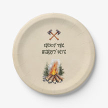 Lumberjack Themed Party Paper Plates, Rustic Meal