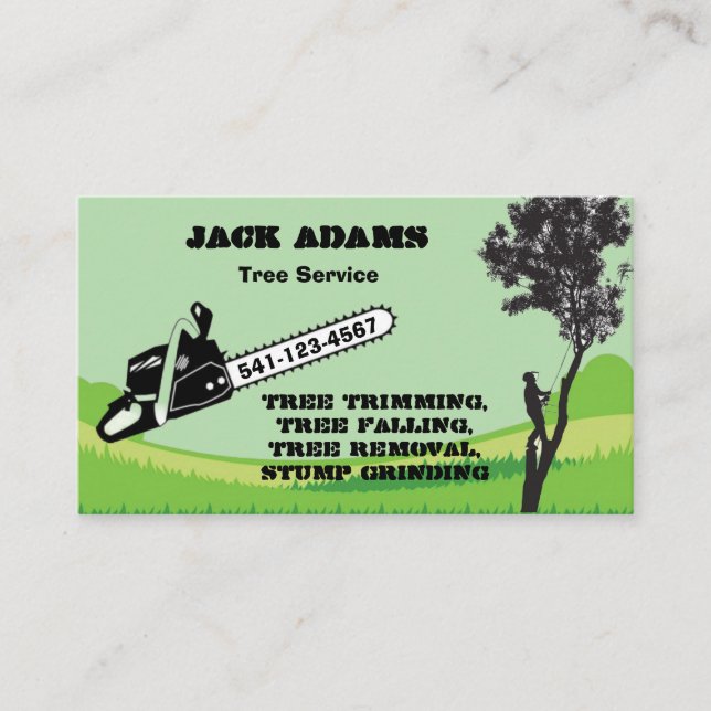 Lumberjack Tree Service Business Card (Front)