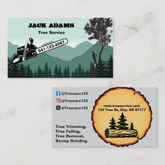 Lumberjack Tree Service Business Card (Front/Back)