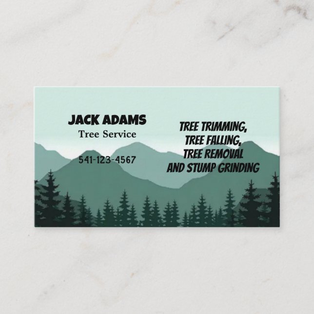 Lumberjack Tree Service Business Card (Front)