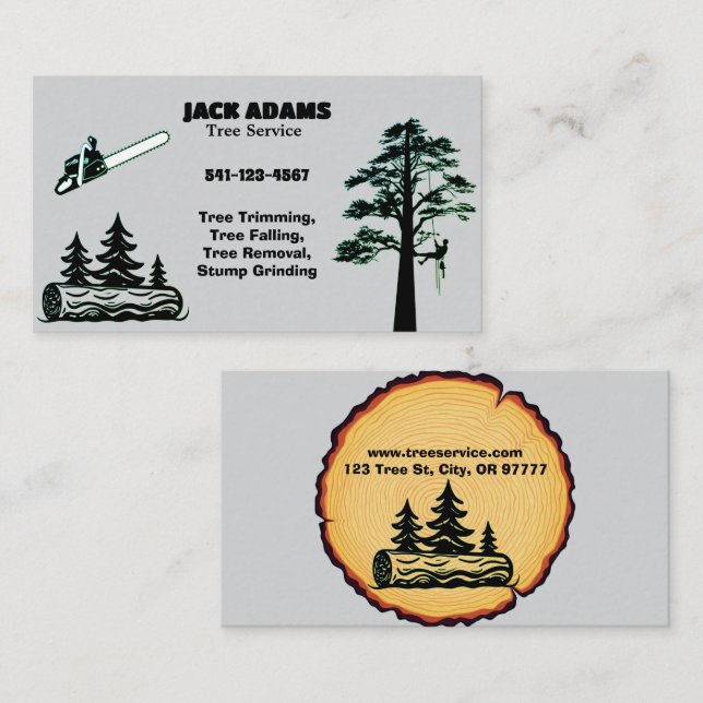 Lumberjack Tree Service Business Card (Front/Back)