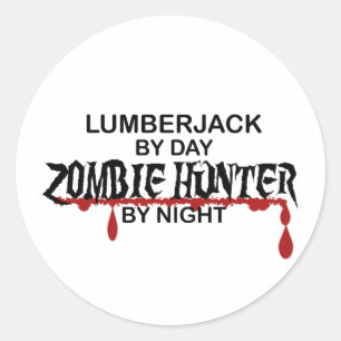 Lumberjack Zombie Hunter Classic Round Sticker