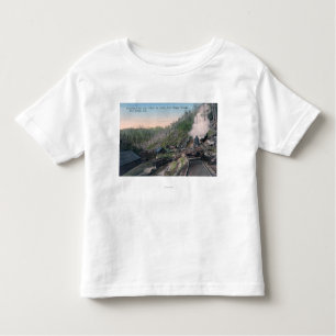Lumberjacks Carrying Logs over Gulch by Cable Toddler T-Shirt