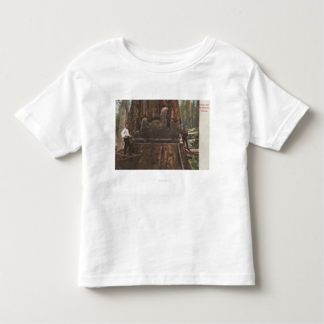 Lumberjacks Cutting Down a Redwood Tree Toddler T-Shirt (Front)