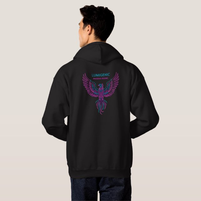 "LUMIGENIC Phoenix Rising Neon Design" Hoodie (Back Full)