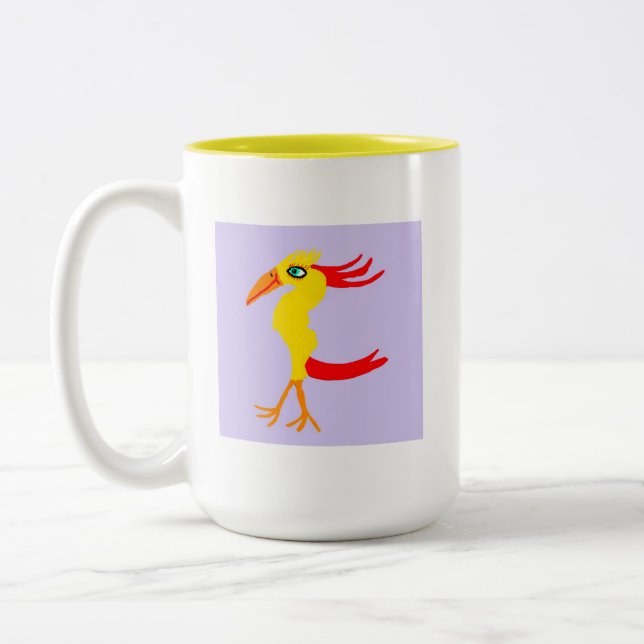 Lumilla The Strutting Chicken 🐓  Two-Tone Coffee Mug (Left)