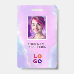 Lumina Opal Business Logo, Photo, Qr Code, Name ID Badge