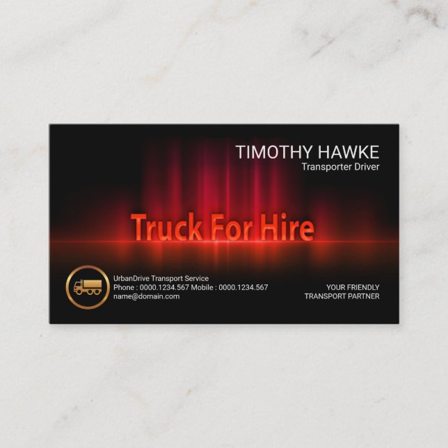 Luminescent Fiery Sound Waves Energetic Transport Business Card (Front)