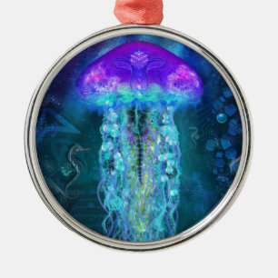 Luminescent Jellyfish Metal Tree Decoration