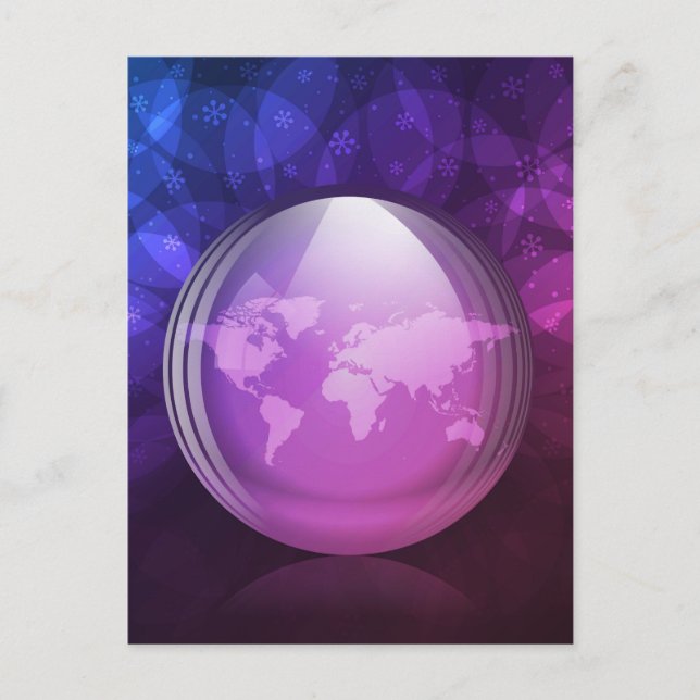 Luminescent snow globe postcard (Front)