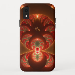 Luminous abstract modern Fractal Art Monogram Case-Mate iPhone Case