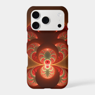 Luminous abstract modern orange red Fractal