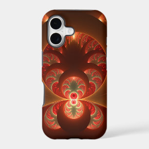 Luminous abstract modern orange red Fractal