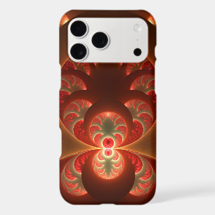 Luminous abstract modern orange red Fractal