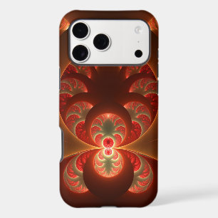 Luminous abstract modern orange red Fractal