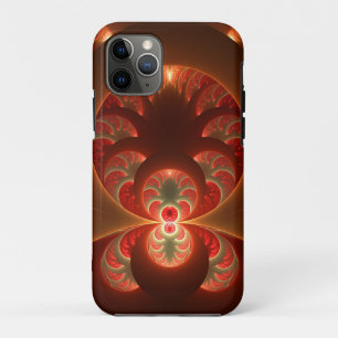 Luminous abstract modern orange red Fractal Case-Mate iPhone Case