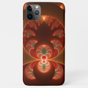 Luminous abstract modern orange red Fractal Case-Mate iPhone Case