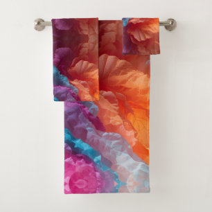 Luminous Abstract Tissue Paper Layers Bath Towel Set