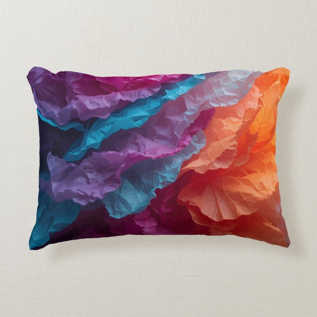 Luminous Abstract Tissue Paper Layers Decorative Cushion (Front)
