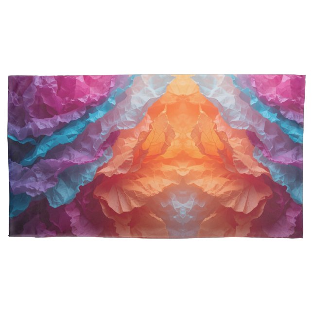 Luminous Abstract Tissue Paper Layers Pillowcase (Front)